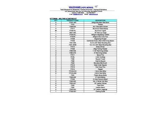 CM600 KIT DE FONTE ET DE CASTING