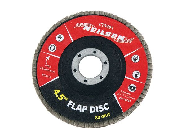 Disco flap Neilsen 4,5&quot; grão 80