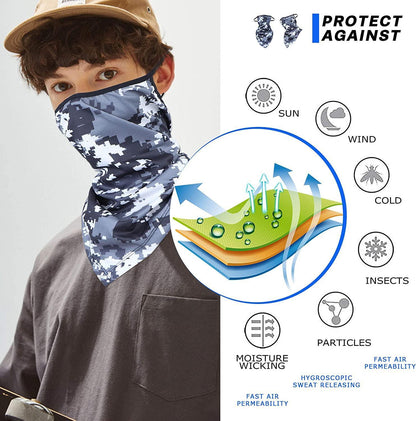 4Pcs Face Neck Bandana for Men Women Ear Loops Outdoor Headwear Sports Tube UV Bandanas Headband for Dust