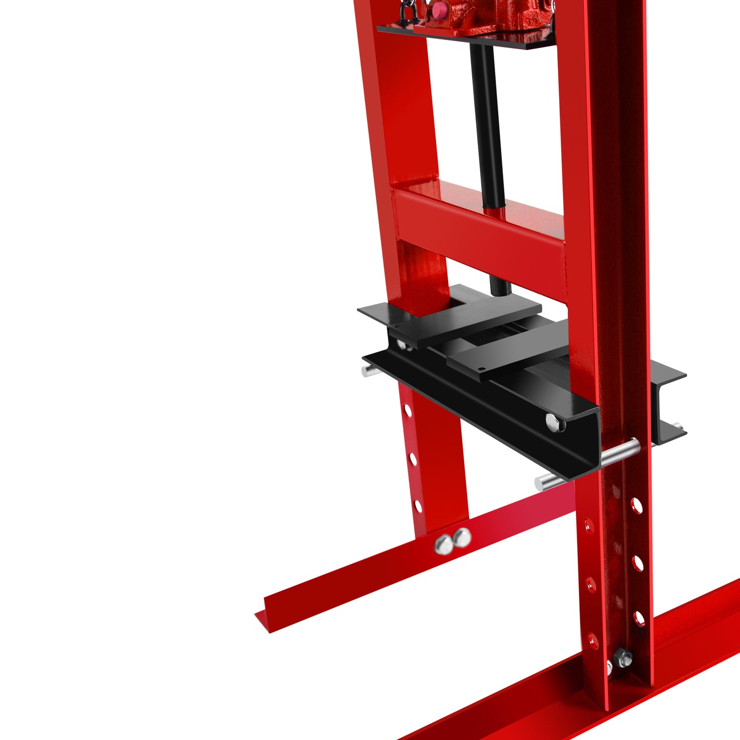 6 Ton Hydraulic Shop Floor Press, with pressure gauge Steel H-Frame Shop Press with Steel Plates Adjustable Working Table, Red