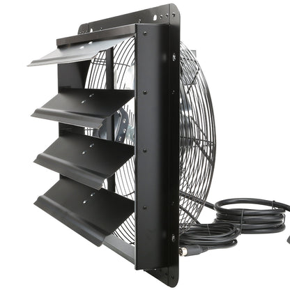 Exaustor de veneziana VEVOR, 16'' com controlador de temperatura e umidade, motor EC, 2650 CFM, ventilador de sótão ajustável de 10 velocidades para montagem em parede, ventilação e resfriamento para estufas, garagens, galpões, listado pela ETL