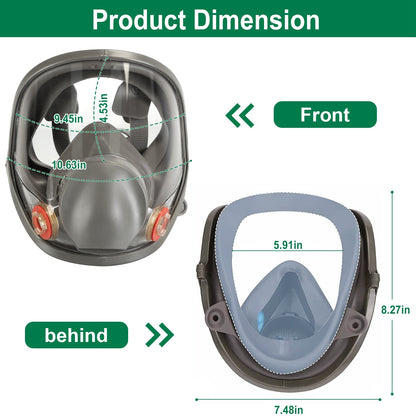 Vollgesichts-Atemschutzmaske, wiederverwendbare Gasmaske 6800, Atemschutzmaske 15 in 1, Vollgesichts-Abdeckungsset mit Aufbewahrungstasche gegen Gase, Staub, Dämpfe zum Schweißen, Schleifen, Schneiden, Beschichten