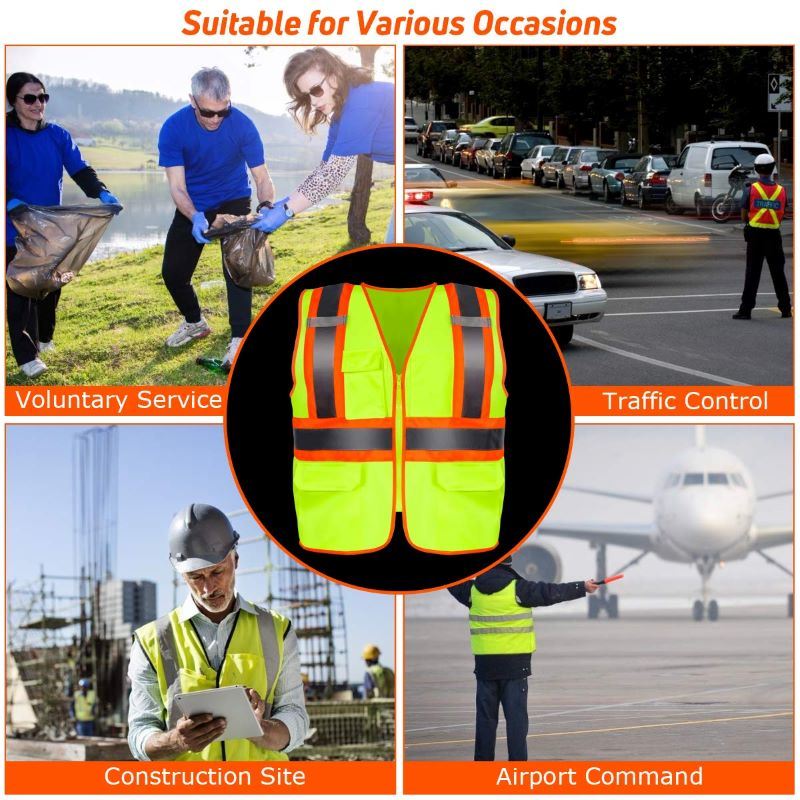 10 Pack Outdoor Work High Visibility Reflective Safety Vest