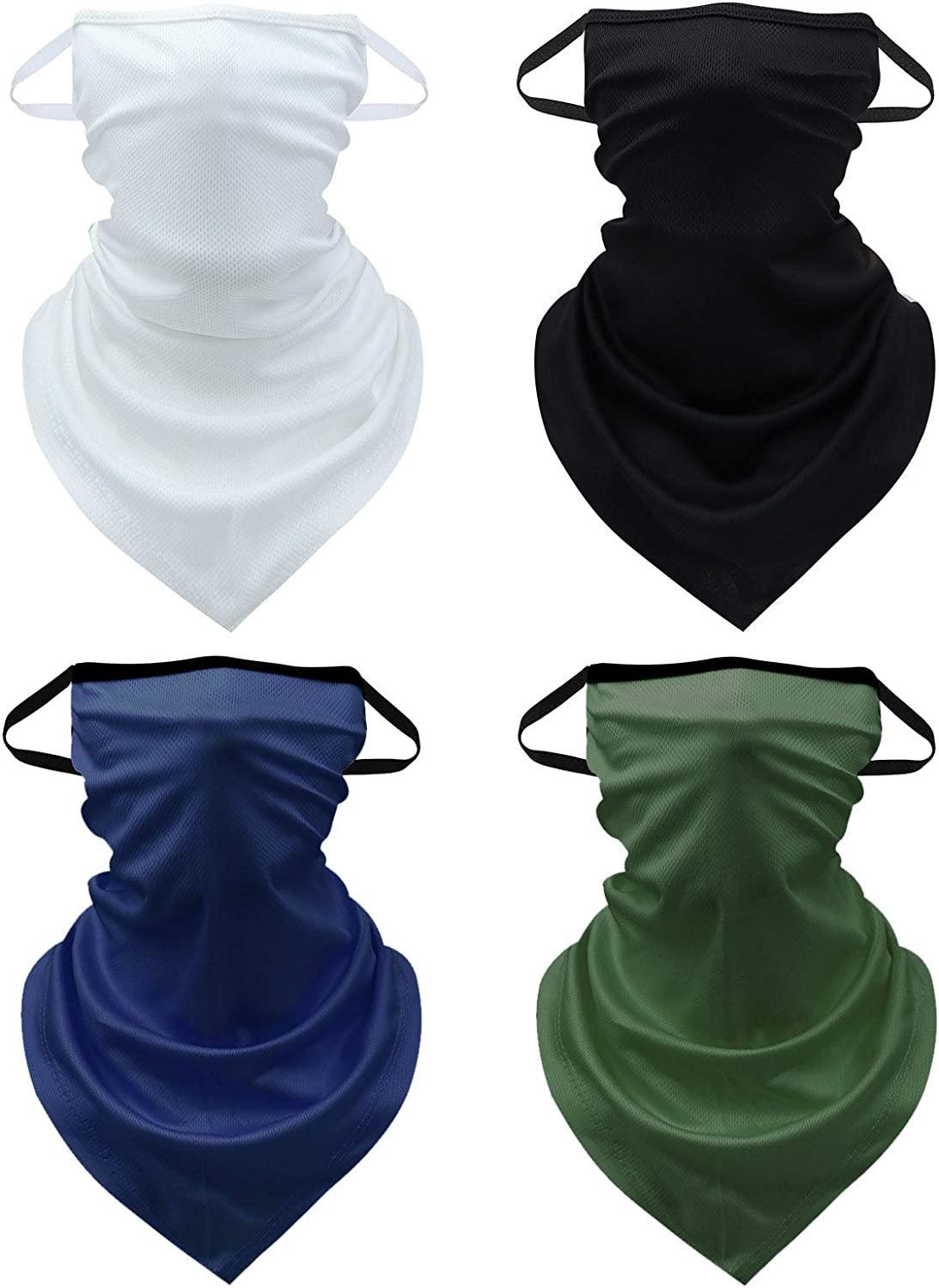 Bandana pour hommes et femmes, 4 pièces, boucles d&#39;oreilles, Tube de sport de plein air, bandeau UV pour la poussière