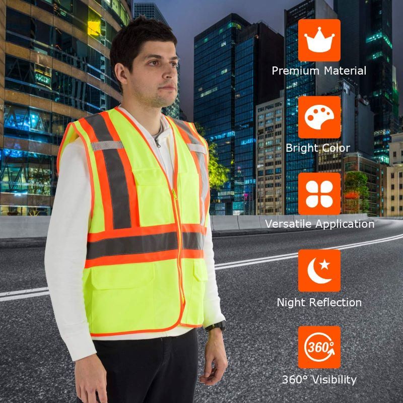 10 Pack Outdoor Work High Visibility Reflective Safety Vest