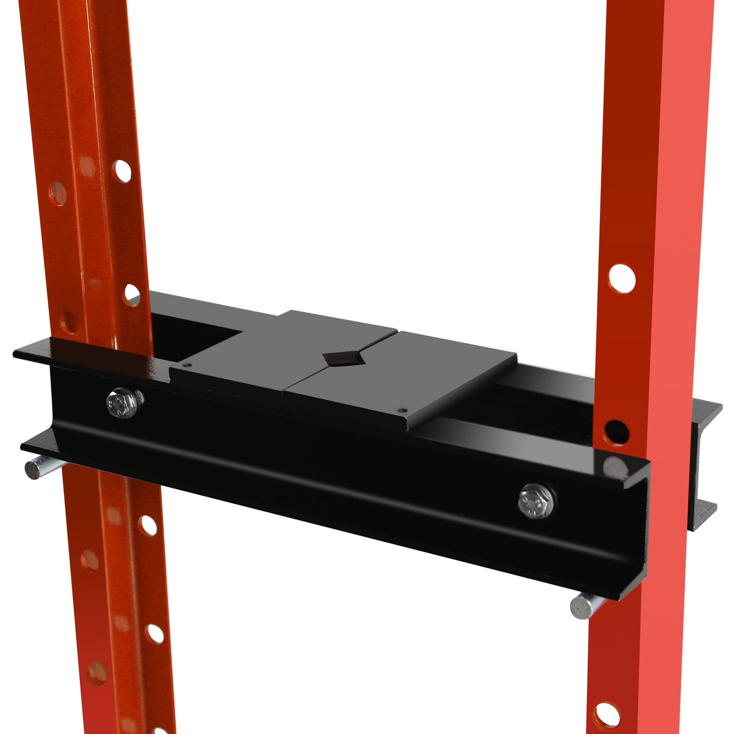 Steel H-Frame Hydraulic Garage/Shop Floor Press with Stamping Plates, with a pressure gauge,12 Ton (24,000 lb) Capacity, Red