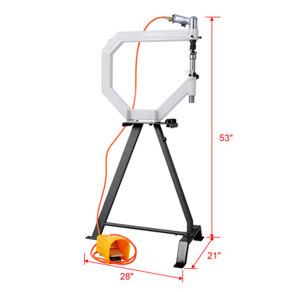 Pneumatic Planishing Hammer, 19.6" Throat Power Hammer Blacksmithing, Planishing Hammer With Steel Frame Stand and Foot Pedal, For Metal Fabrication & Car Restoration