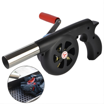 1pc Hand Crank Blowers; BBQ Manual Fan; Air Blower; Outdoor Cooking Barbecue Fire Bellows For Picnic Camping Stove Accessories