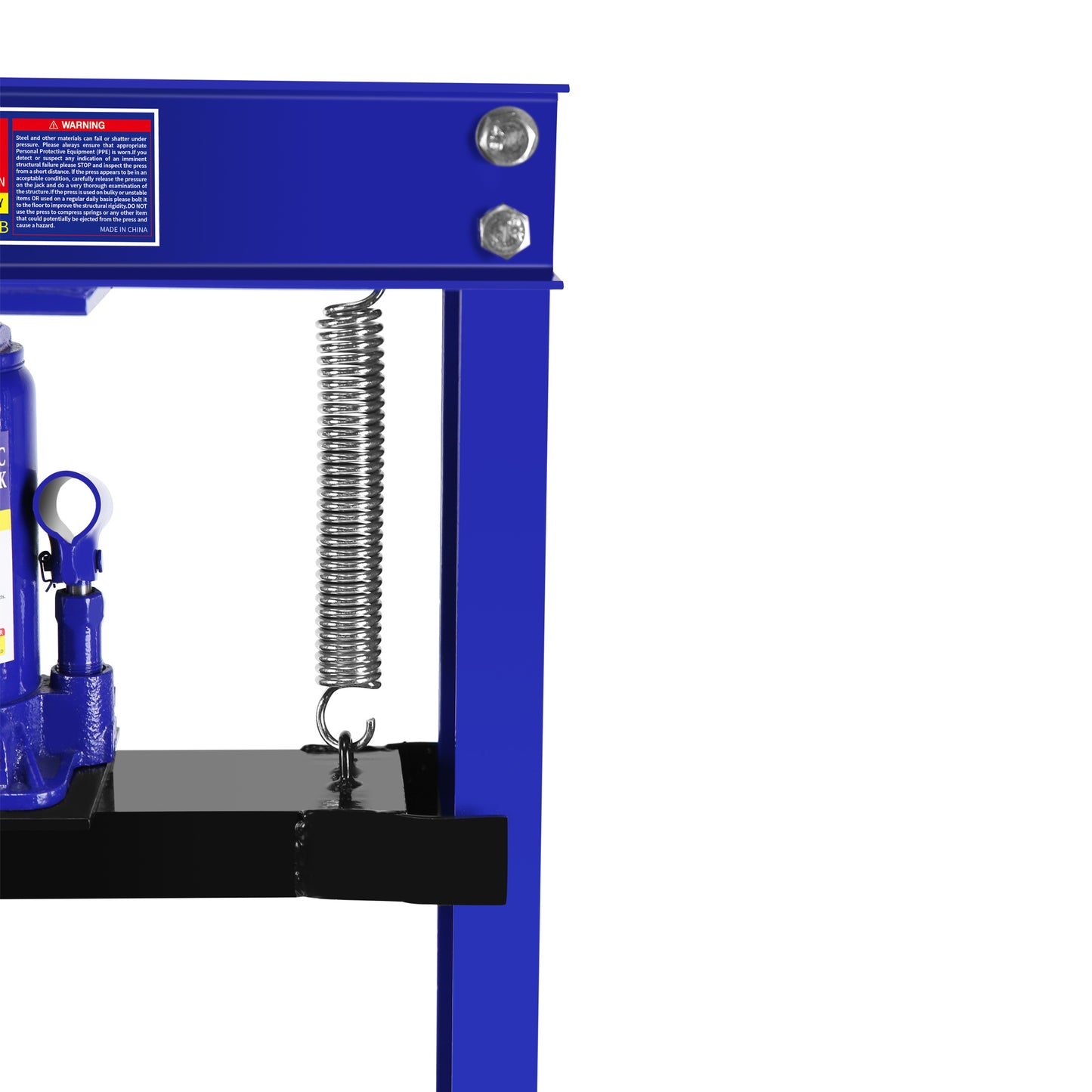 Steel H-Frame Hydraulic Shop Press with Stamping Plates to Bend, Straighten, or Press Parts, with a pressure gauge, Install Bearings and U-Joints, 12 Ton (24,000 lb) Capacity