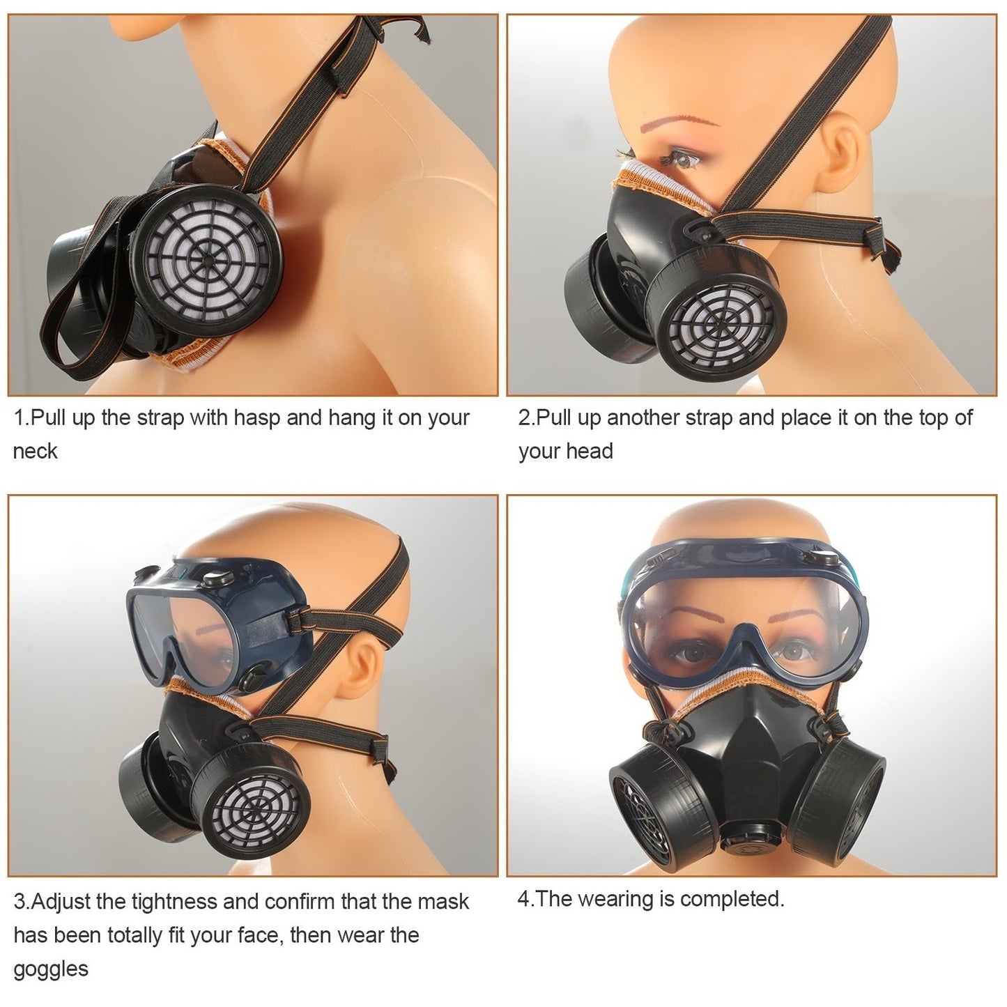 Respirator Mask Anti-Dust Industrial Gas Mask Paint Chemical Spray Protective Mask