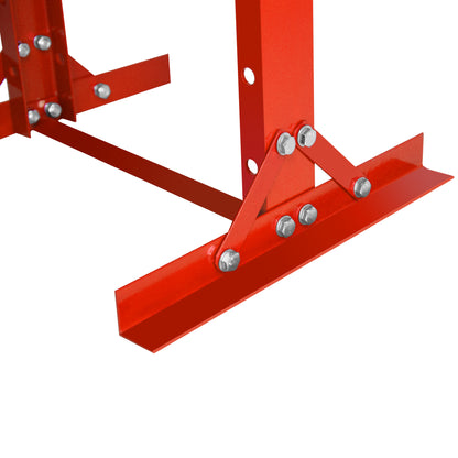 Steel H-Frame Hydraulic Garage/Shop Floor Press with Stamping Plates, with a pressure gauge,12 Ton (24,000 lb) Capacity, Red