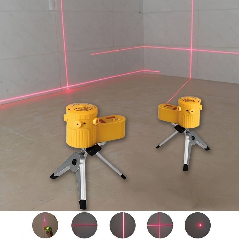 Multifunction LED Leveler Cross Laser Level Vertical Horizontal Line Tool Four In One Household Level Ruler Laser Ruler Can Rotate With Tripod Wire Beater Infrared Laser Level