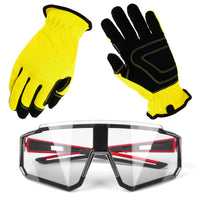 Safety Glasses And Work Gloves Set Protective eyewear glasses(The clear glasses is anti-fog)