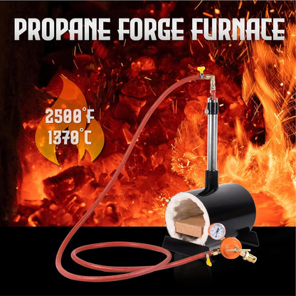 Forge Furnace with Single Burners, Oval Propane Forges for Blacksmithing, Suitable for Artist Hobby Beginner Friendly DIY Knife Making Tool Furnace