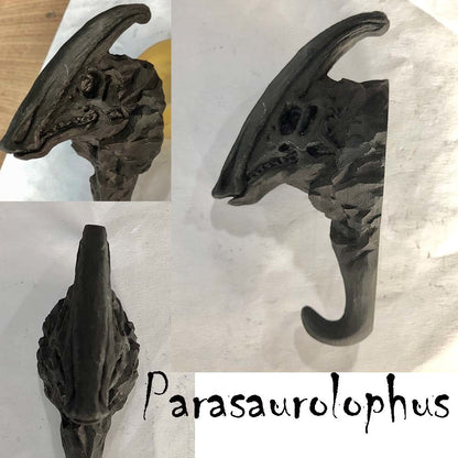 3-Pack realistici Fossili di dinosauro Ganci da parete da cucina Cappotto decorativo da bagno Ganci da appendere a parete, nero opaco