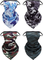 4 pezzi bandana viso collo per uomo donna anelli per le orecchie copricapo da esterno tubo sportivo bandane UV fascia per la polvere