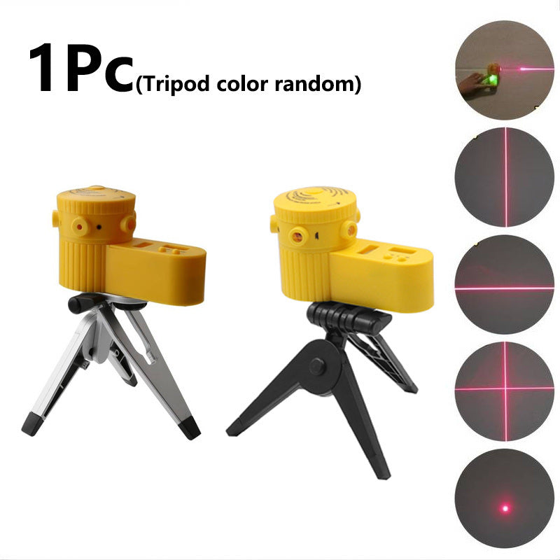 Multifunction LED Leveler Cross Laser Level Vertical Horizontal Line Tool Four In One Household Level Ruler Laser Ruler Can Rotate With Tripod Wire Beater Infrared Laser Level