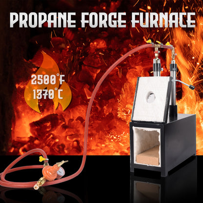 Propane Forge Propane Knife Forge Double Burner 1Door Large Capacity Farriers Furnace Square Propane Burner Forge