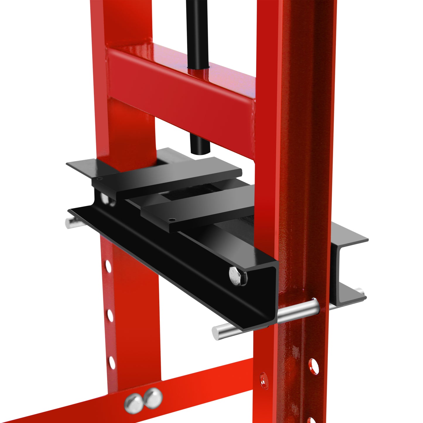 6 Ton Hydraulic Shop Floor Press, with pressure gauge Steel H-Frame Shop Press with Steel Plates Adjustable Working Table, Red