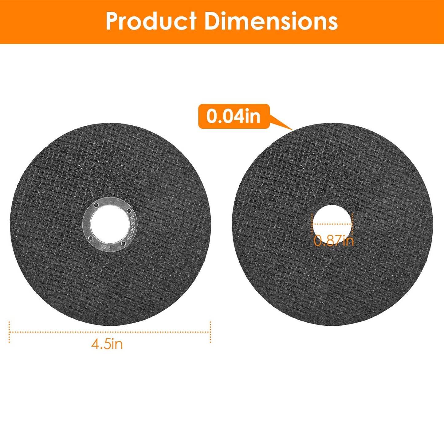 Paquete de 50 discos de corte de acero inoxidable de 4,5 x 0,04 x 7/8 pulgadas, discos de corte para amoladora angular, amoladora de mano, amoladora troqueladora