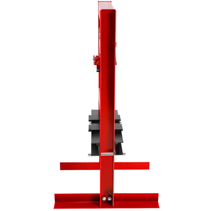 6 Ton Hydraulic Shop Floor Press, with pressure gauge Steel H-Frame Shop Press with Steel Plates Adjustable Working Table, Red