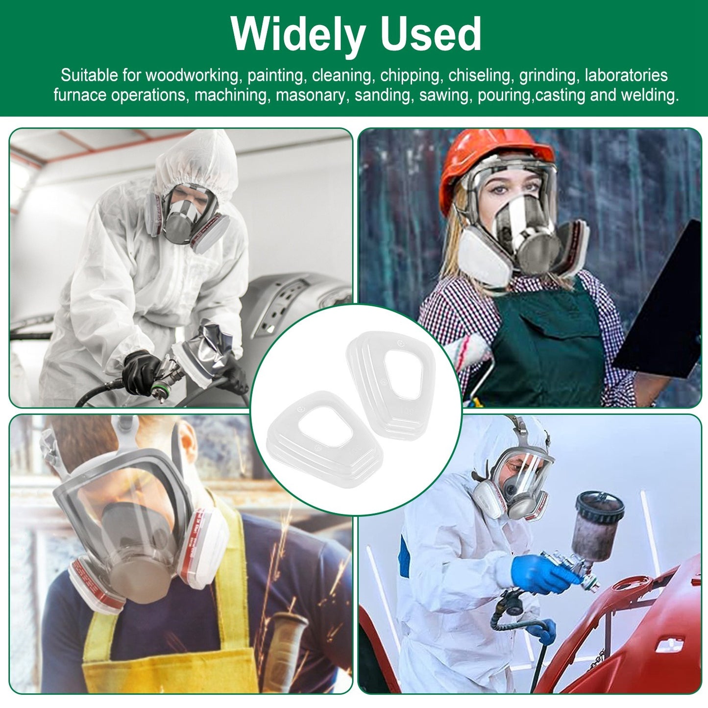 Full Face Respirator Mask Reusable Gas Mask 6800 Facepiece Respirator 15 in1 Full Face Cover Set with Storage Bag Against Gases Dust Vapors for Welding Sanding Cutting Coating