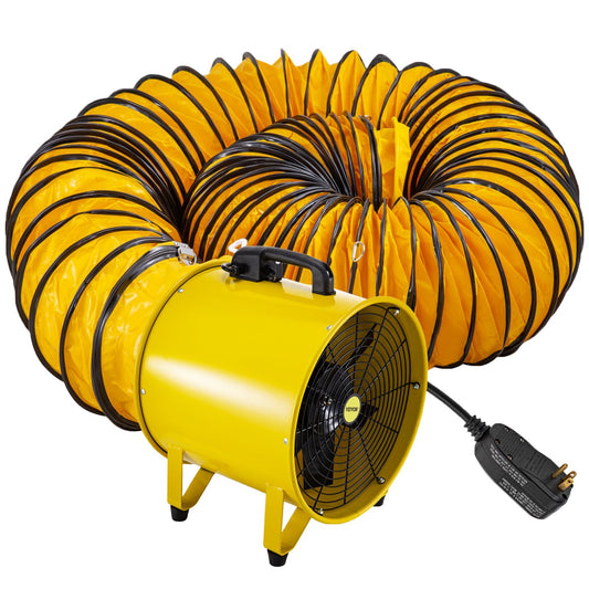 VEVOR Utility Blower Fan, 16 Inches, 1100W 2160 & 3178 CFM High-Velocity Ventilator w/32.8 ft/10 m Duct Hose, Portable Ventilation Fan, Fume Extractor for Exhausting & Ventilating at Home and Job Site