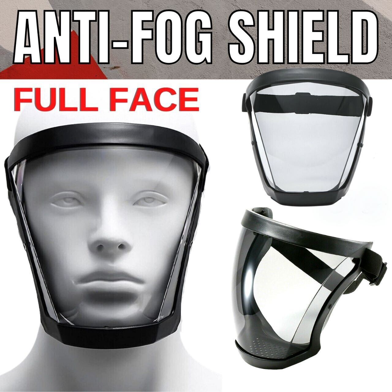 Anti-appannamento Scudo di Sicurezza Full Face Super Protective Testa di Copertura Maschera Trasparente