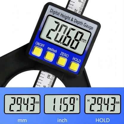 Digital Angle Finder Ruler 80mm Digital Height Depth Gauge Magnetic Smart Measuring Tool Set