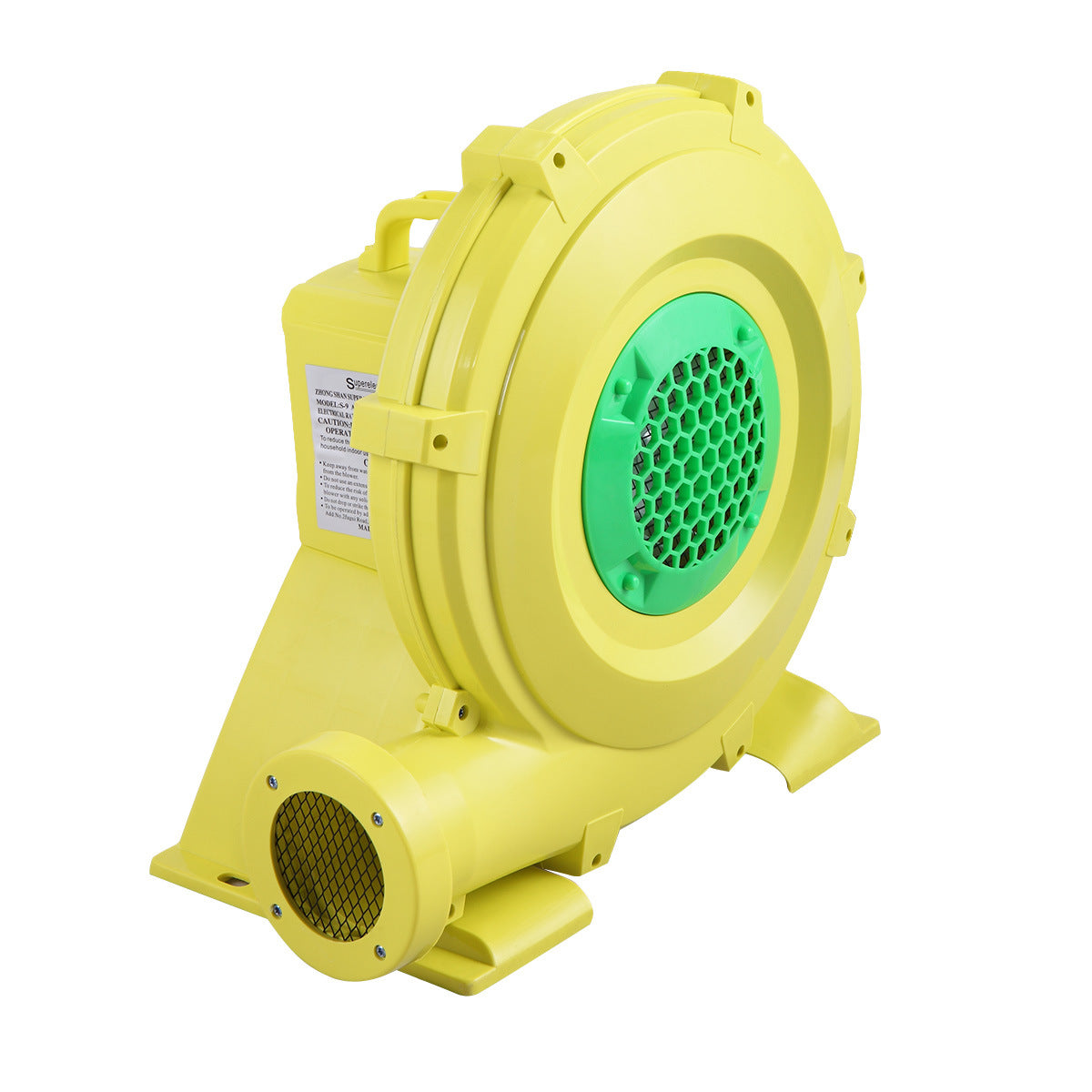 950W Electric Air Blower, Pump Fan for Inflatable Bounce House, Water Slides, Bouncy Castle, Yellow and Green