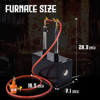 Propane Forge Propane Knife Forge Double Burner 1Door Large Capacity Farriers Furnace Square Propane Burner Forge