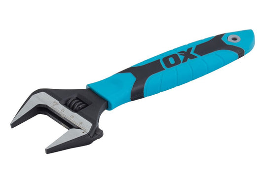 OX Pro Series Adjustable Wrench Extra Wide Jaw 8” (200mm)